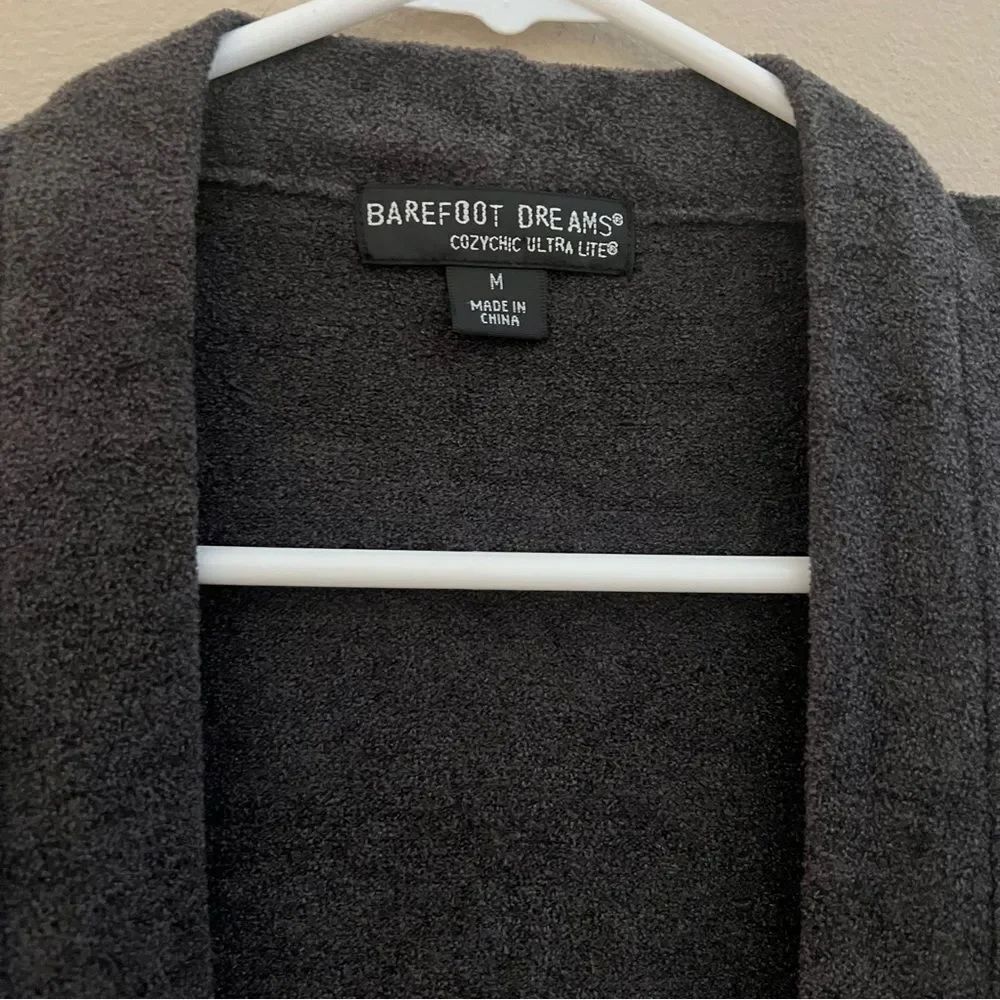 Barefoot dreams NWT cozychic ultra lite sleeveless long cardi carbon size M - Picture 4 of 6
